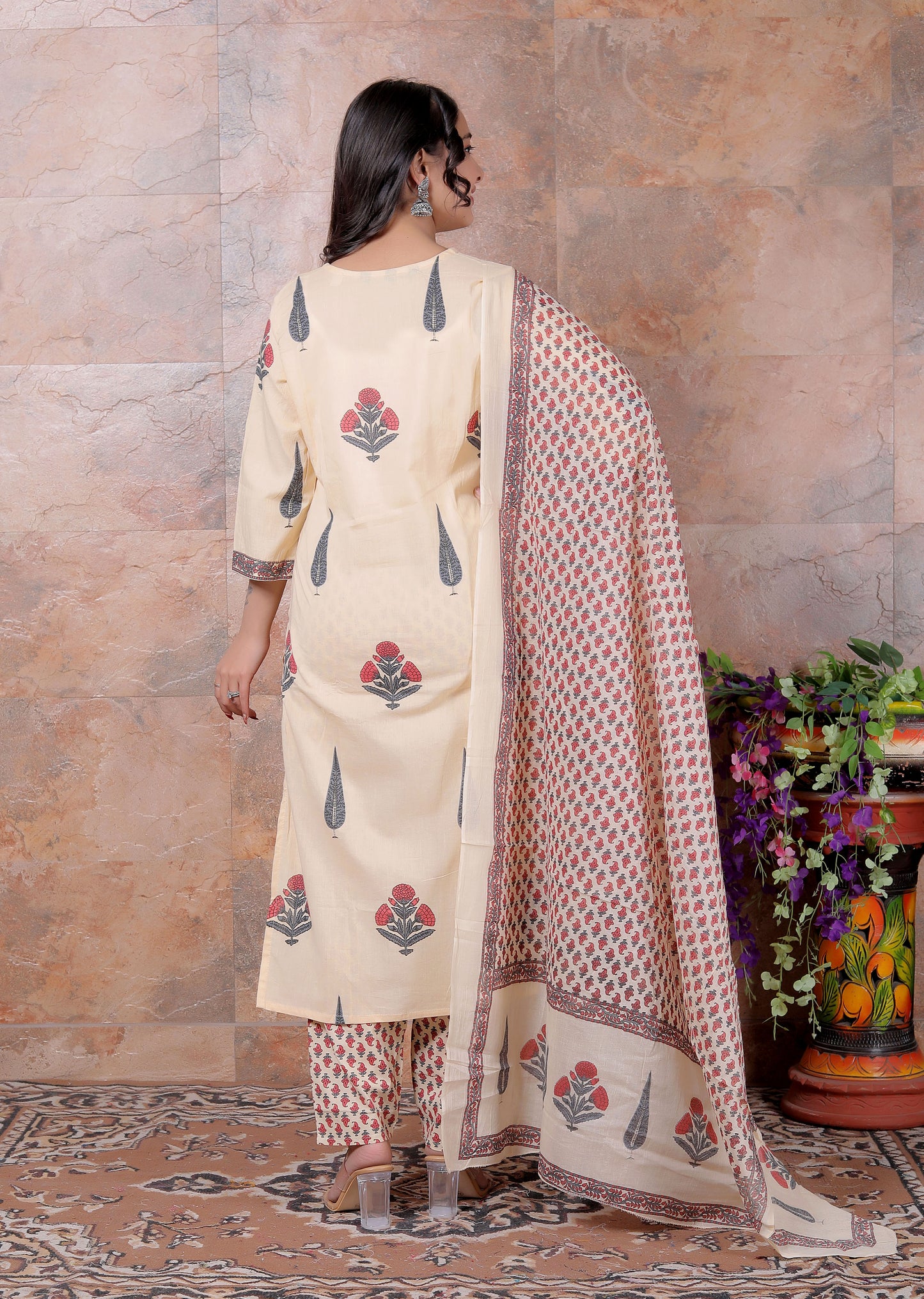Mudra Earth Hand Block Print Suit Set