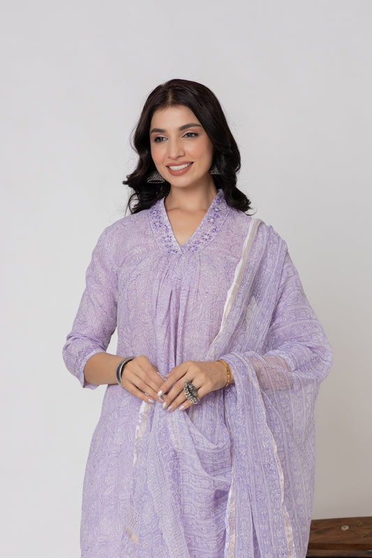 Embroidered Cotton Suit Set