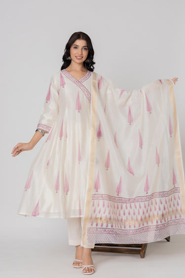Printed Chanderi Suit