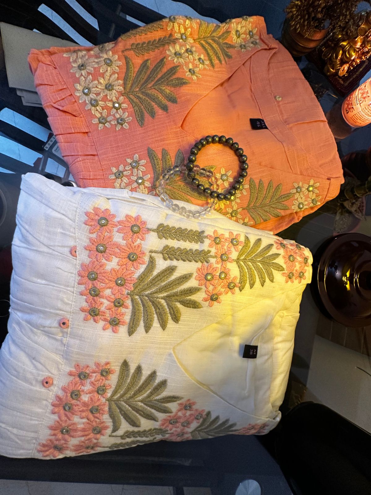 Pure Jute Cotton Fabric with Hand Embroidery