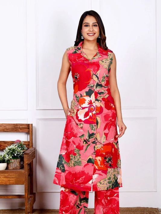 Women Cord Set - Cotton