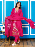 MUL COTTON EMBROIDERED SUIT SET