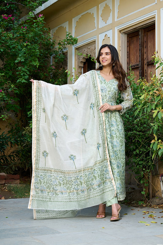 Chanderi Silk Suit Set