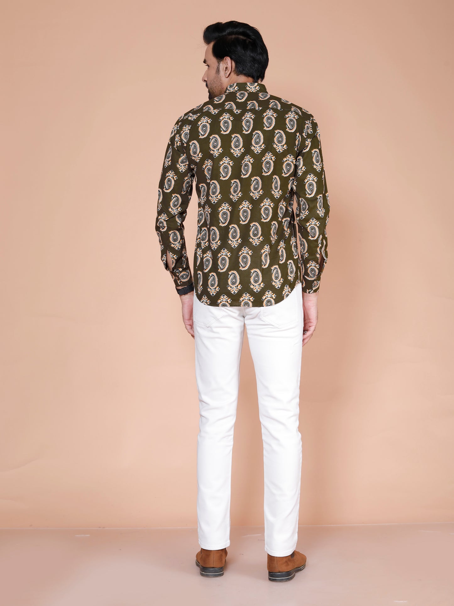 Olive Short Kurta For Men