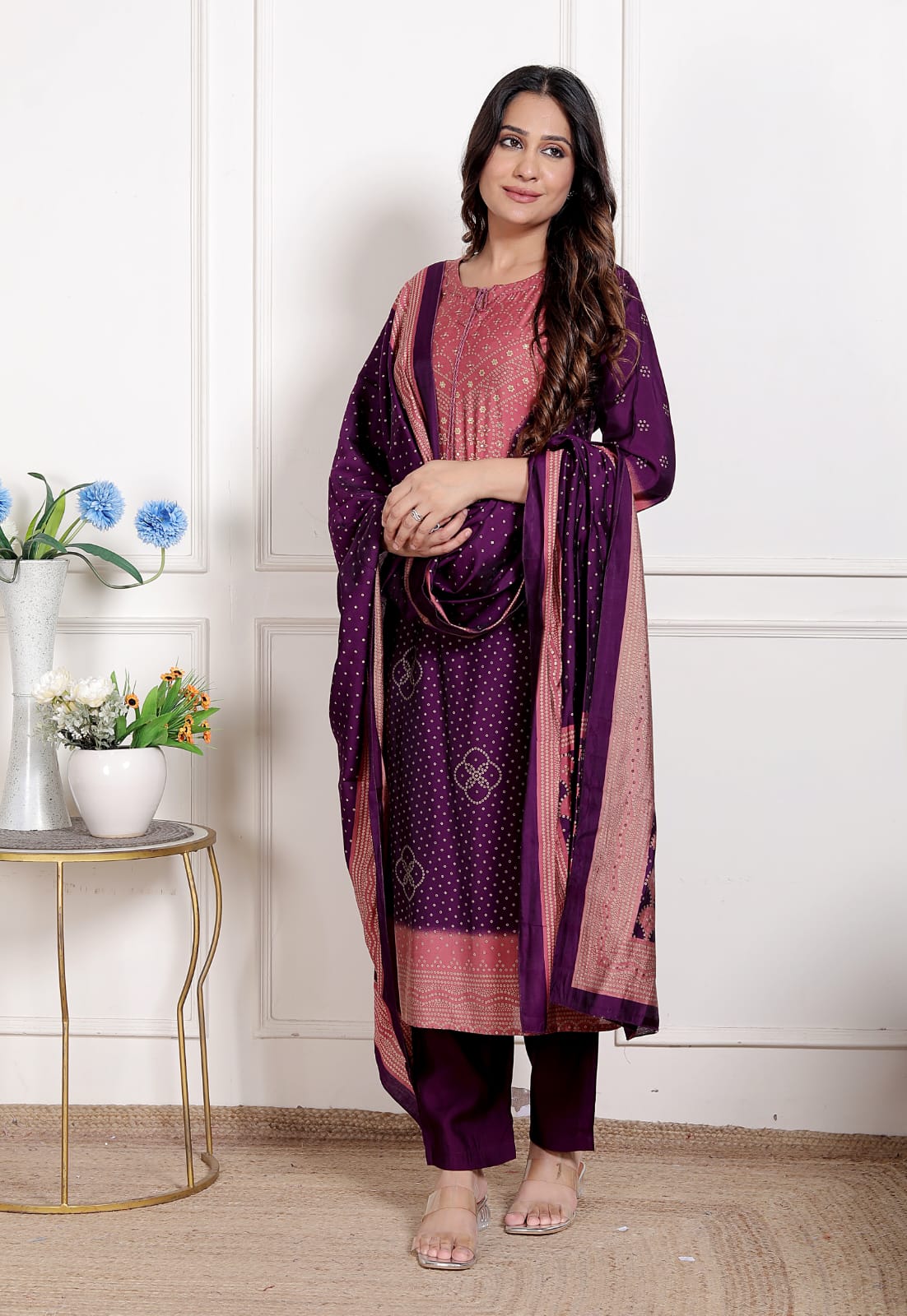 The Royal Purple - Simmer Silk Suit Set