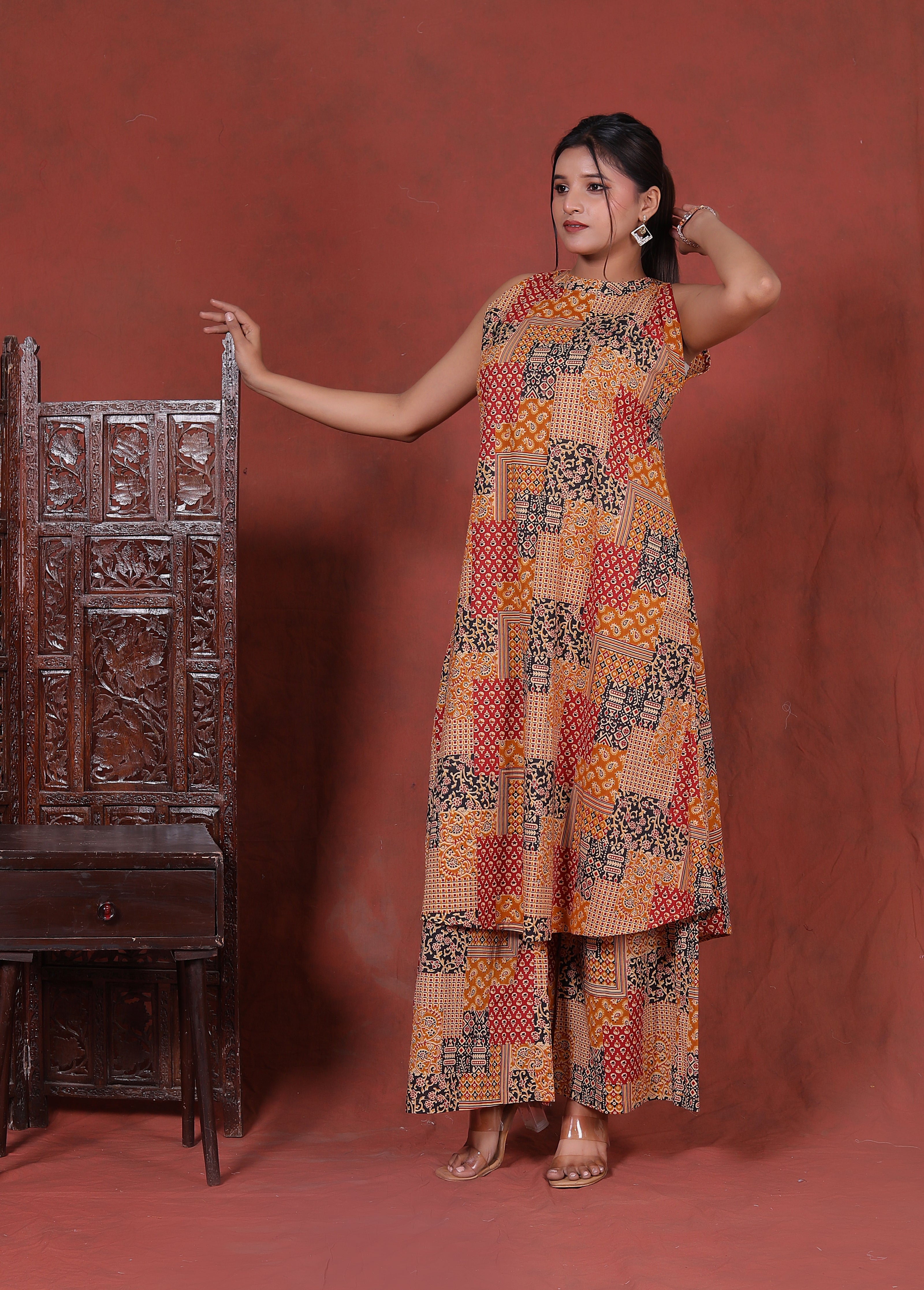 Patch print Earthy co-ord set