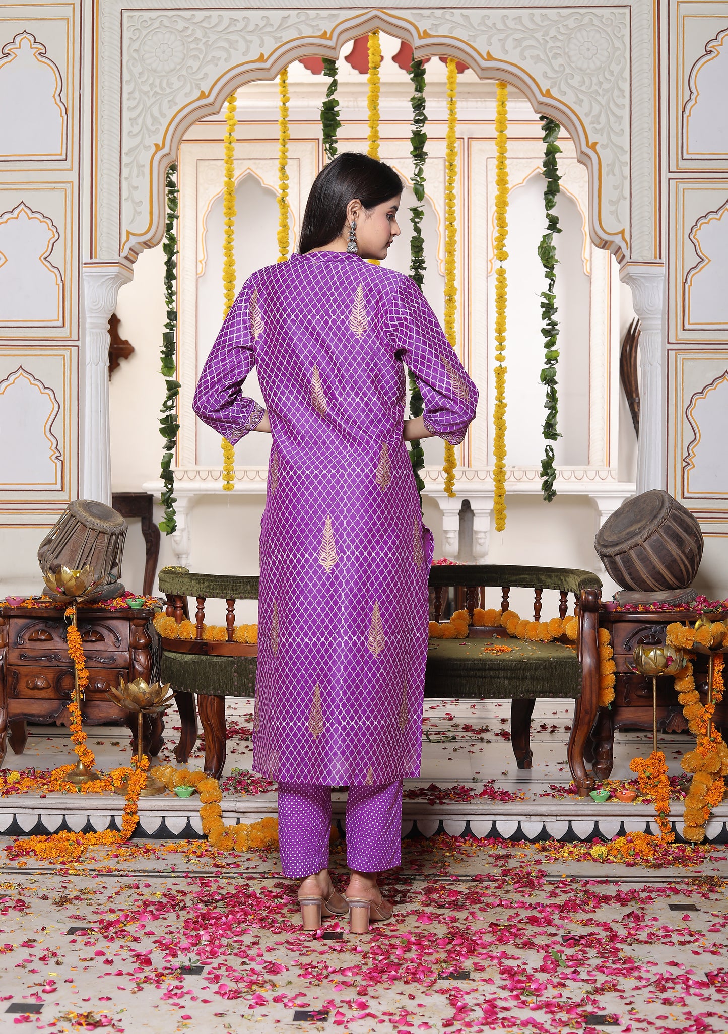 Amethyst Colour Chanderi Suit 3 Piece Set - (Grace in every thread. Elegance in every occasion.)