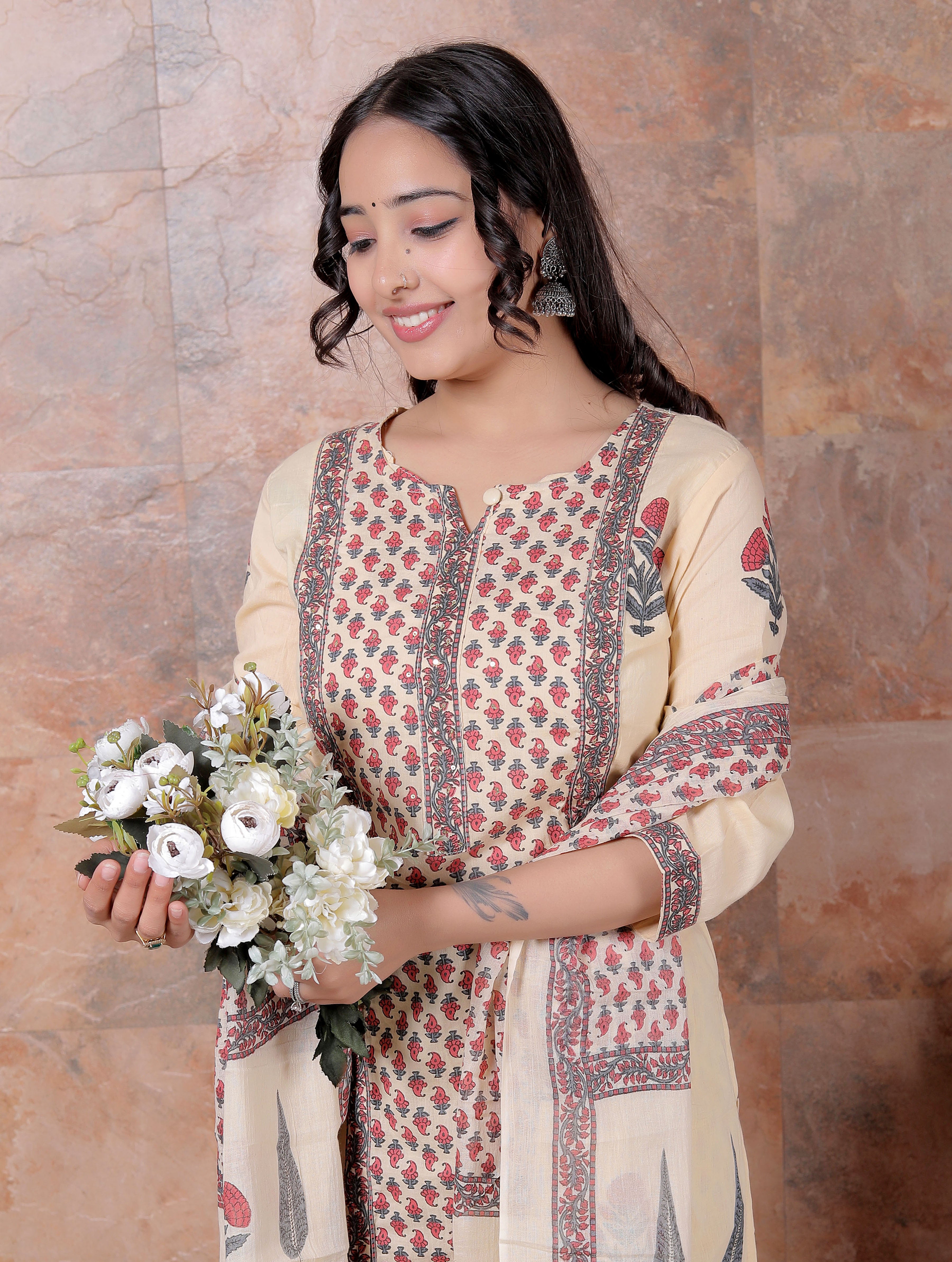 Mudra Earth Hand Block Print Suit Set