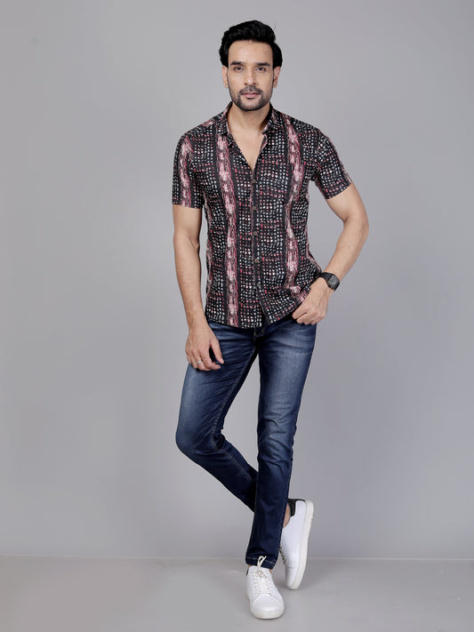Boho Streak Half Sleeve Shirt – Light on your skin, heavy on style – pure cotton done right.