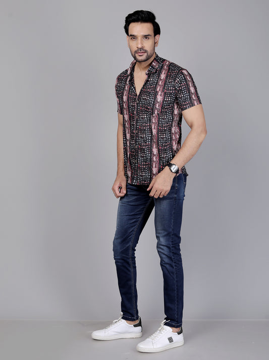 Boho Streak Half Sleeve Shirt – Light on your skin, heavy on style – pure cotton done right.
