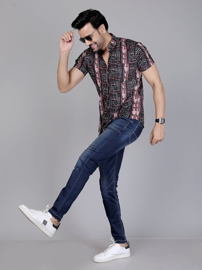 Boho Streak Half Sleeve Shirt – Light on your skin, heavy on style – pure cotton done right.