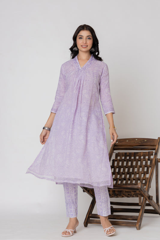 Embroidered Cotton Suit Set 