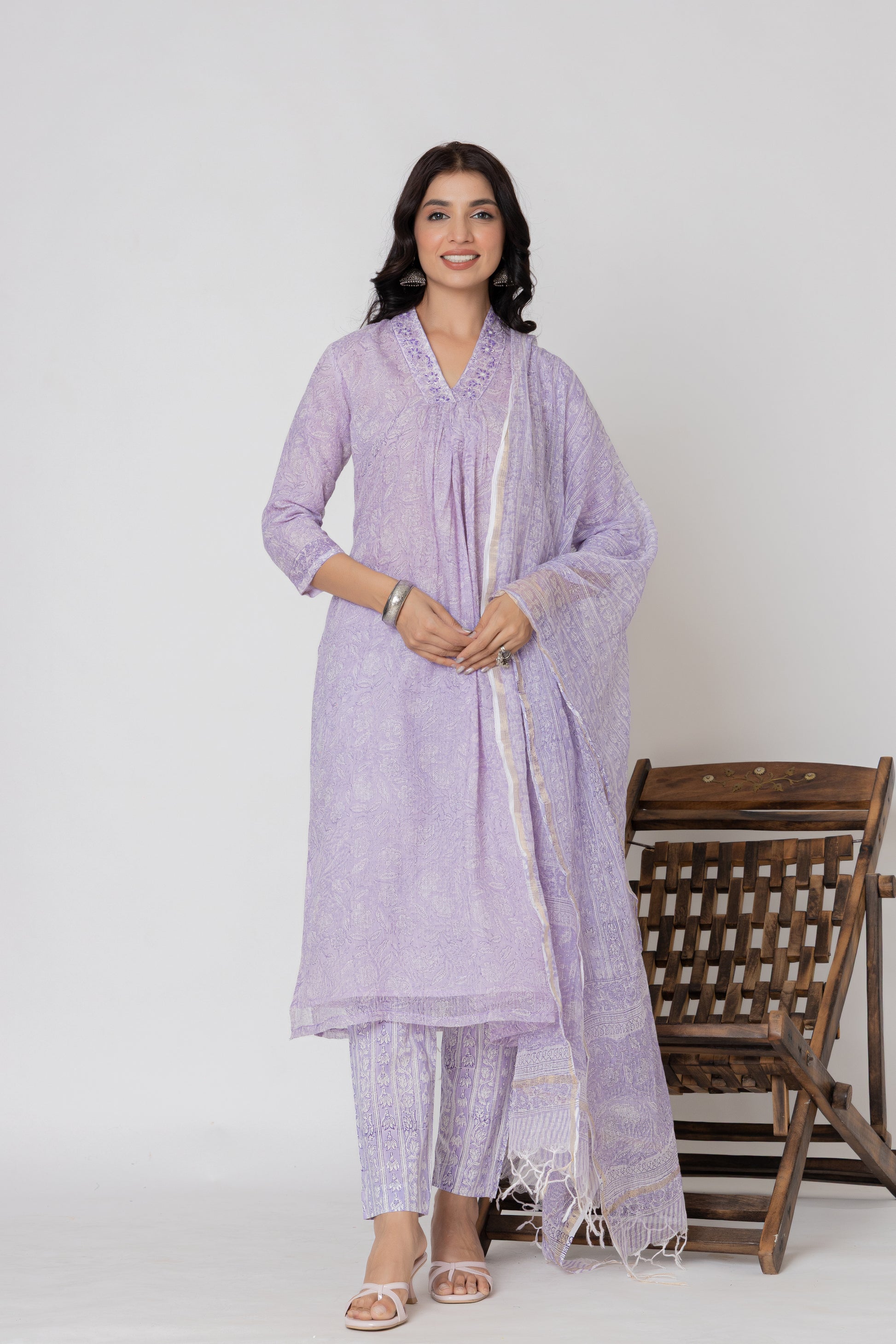 Embroidered Cotton Suit Set 