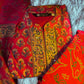 MAHESHWARI SILK EMBROIDERED RED SUIT SET