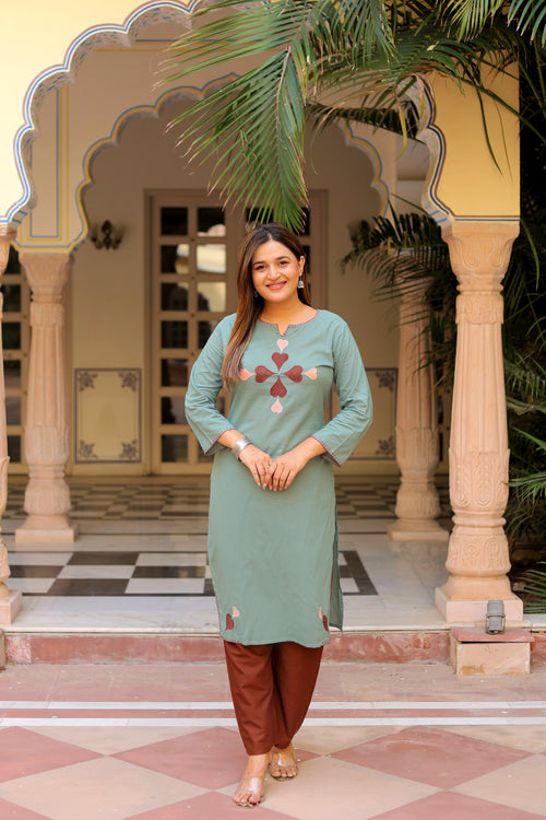 Ambrue Clover Sage Kurta Set