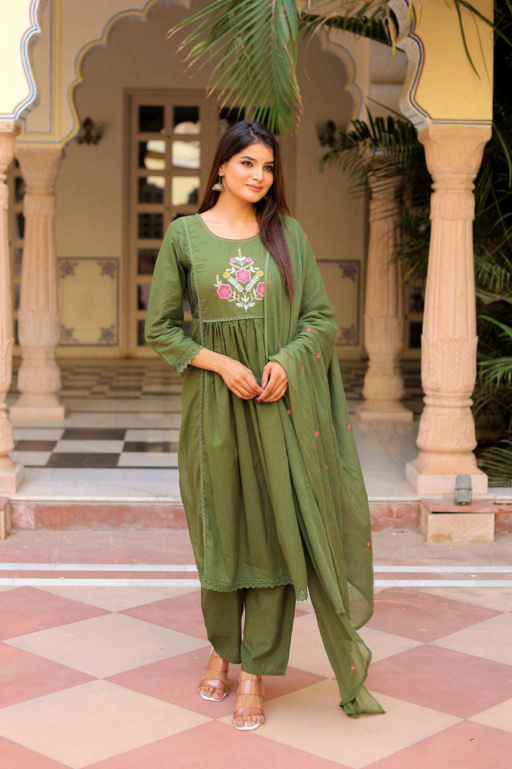 Ambrue Hariyali Grace Suit Set - Only for Monsoon