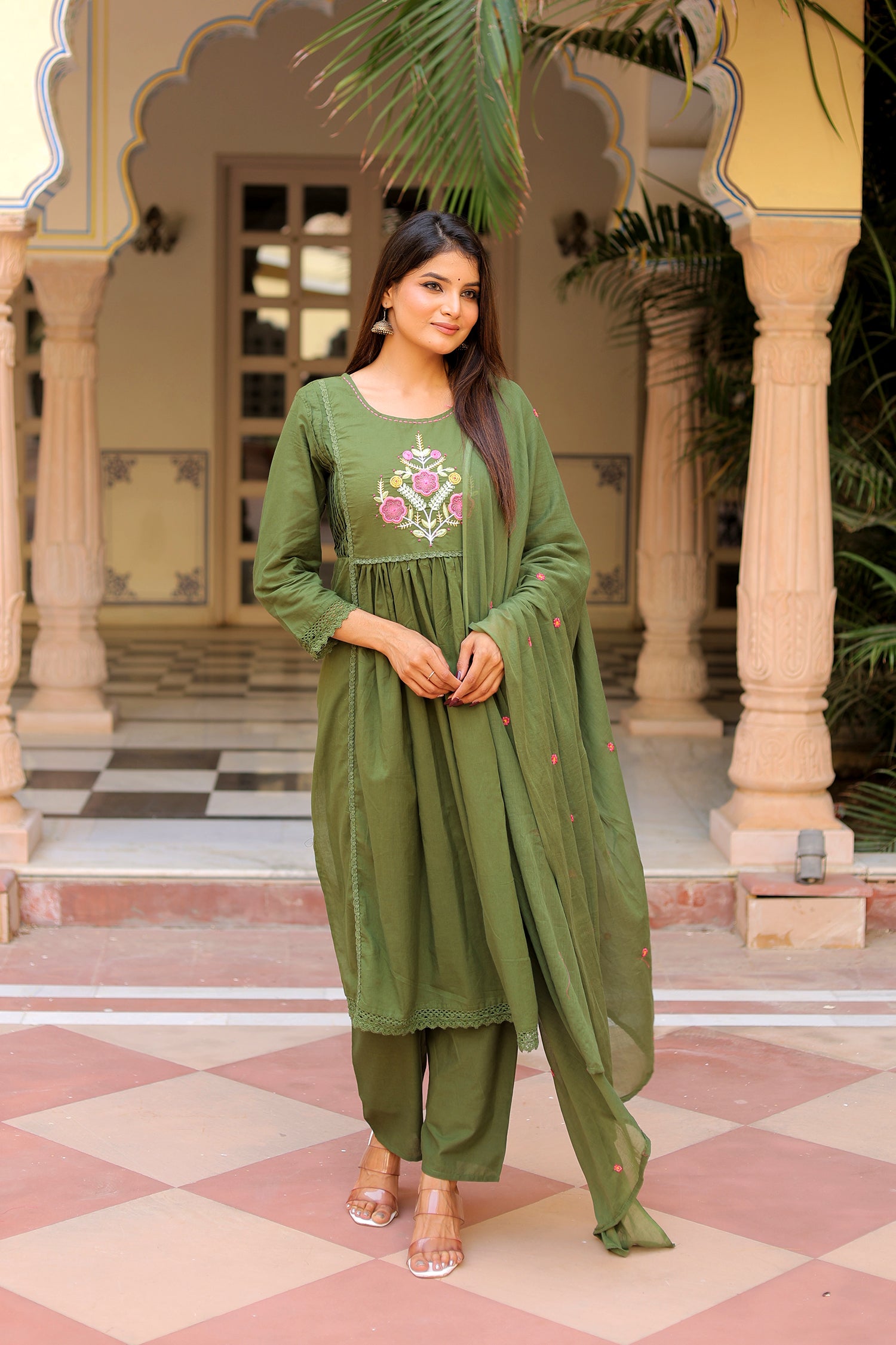 Ambrue Hariyali Grace Suit Set - Only for Monsoon