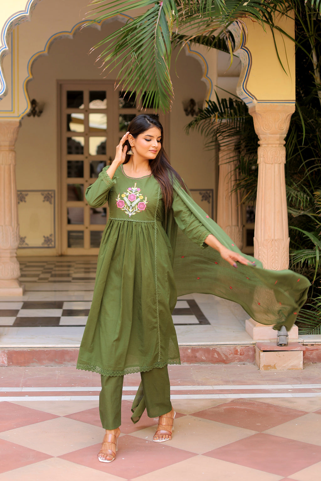 Ambrue Hariyali Grace Suit Set - Only for Monsoon