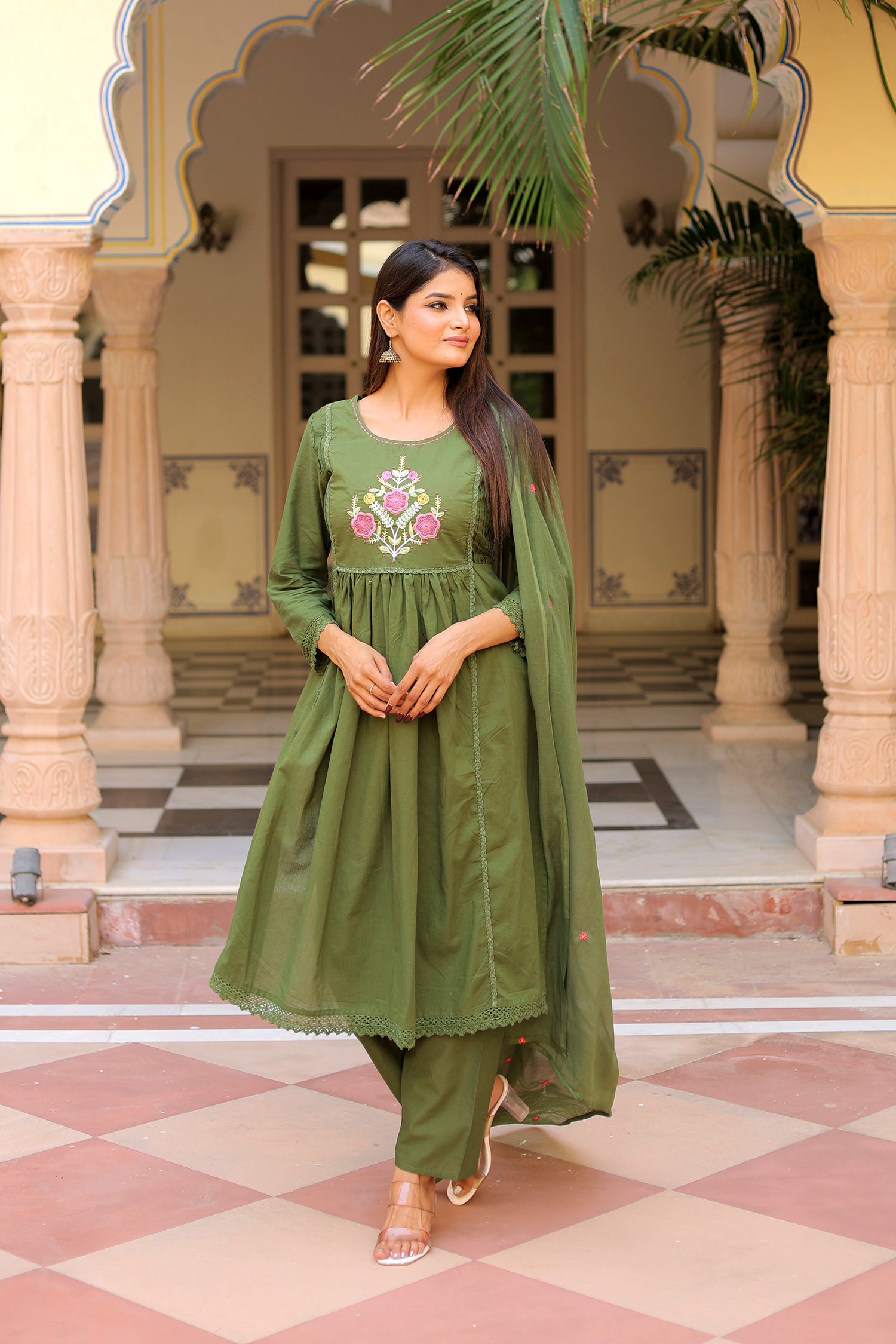 Ambrue Hariyali Grace Suit Set - Only for Monsoon