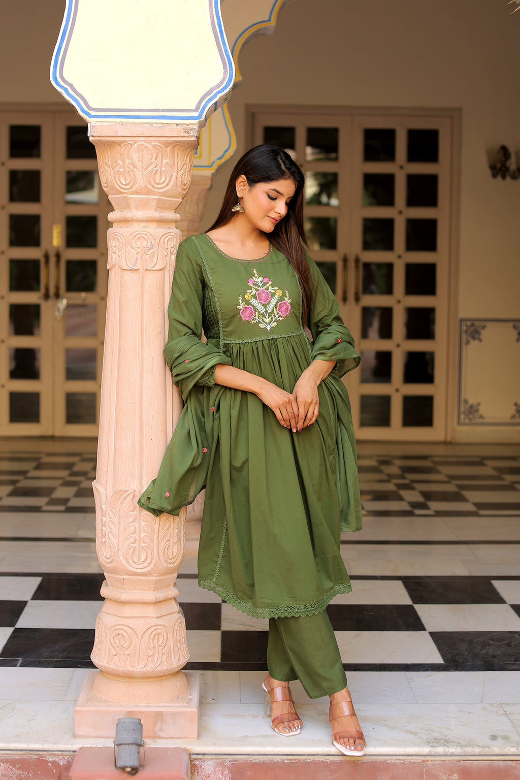 Ambrue Hariyali Grace Suit Set - Only for Monsoon