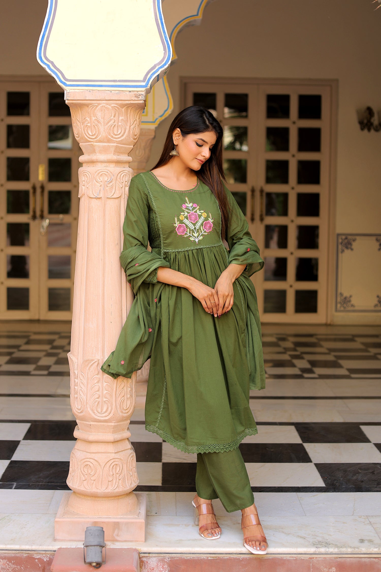 Ambrue Hariyali Grace Suit Set - Only for Monsoon