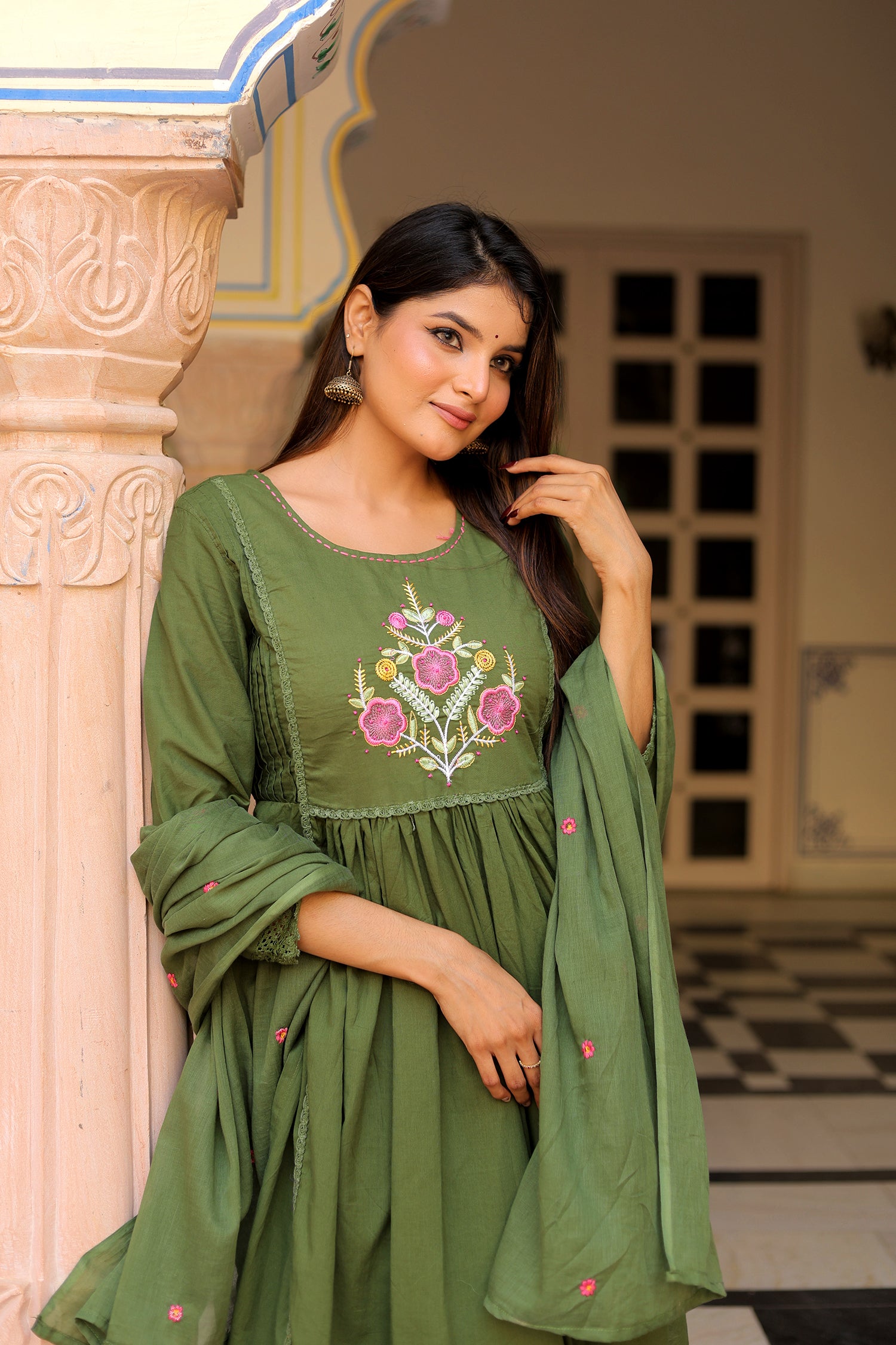 Ambrue Hariyali Grace Suit Set - Only for Monsoon