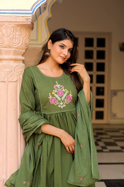 Ambrue Hariyali Grace Suit Set - Only for Monsoon