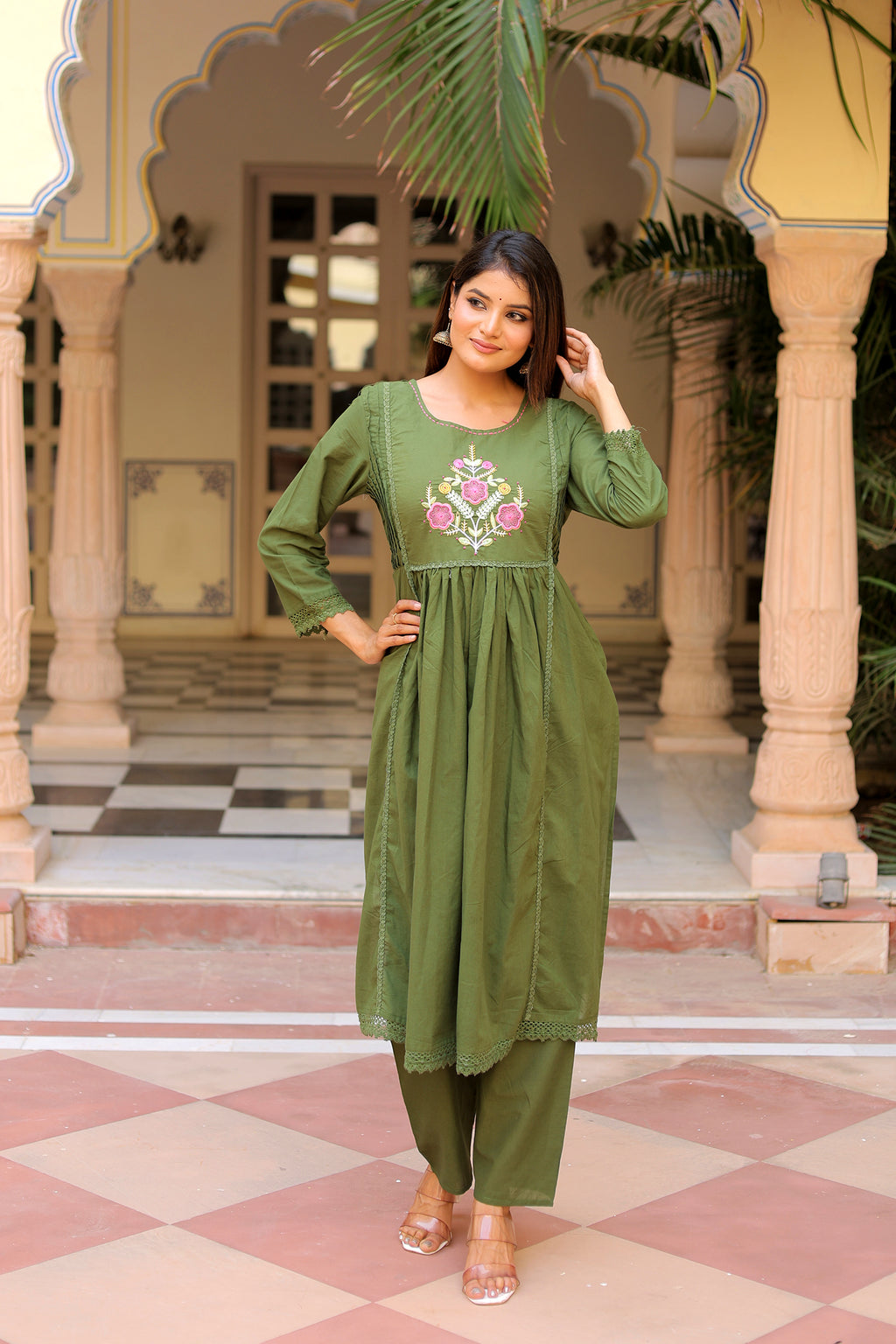Ambrue Hariyali Grace Suit Set - Only for Monsoon
