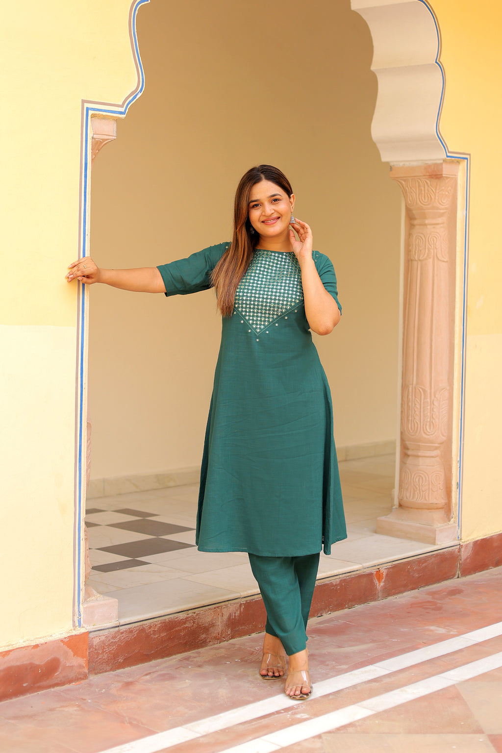 Ambrue Emerald Green Kurta Set