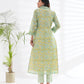 Chanderi Silk Lime Green Embroidered Suit Set