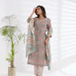 Chanderi Silk Green And Pink Embroidered Suit Set