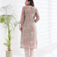 Chanderi Silk Green And Pink Embroidered Suit Set