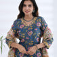 CHANDERI SILK SATRANG EMBROIDERED SUIT SET