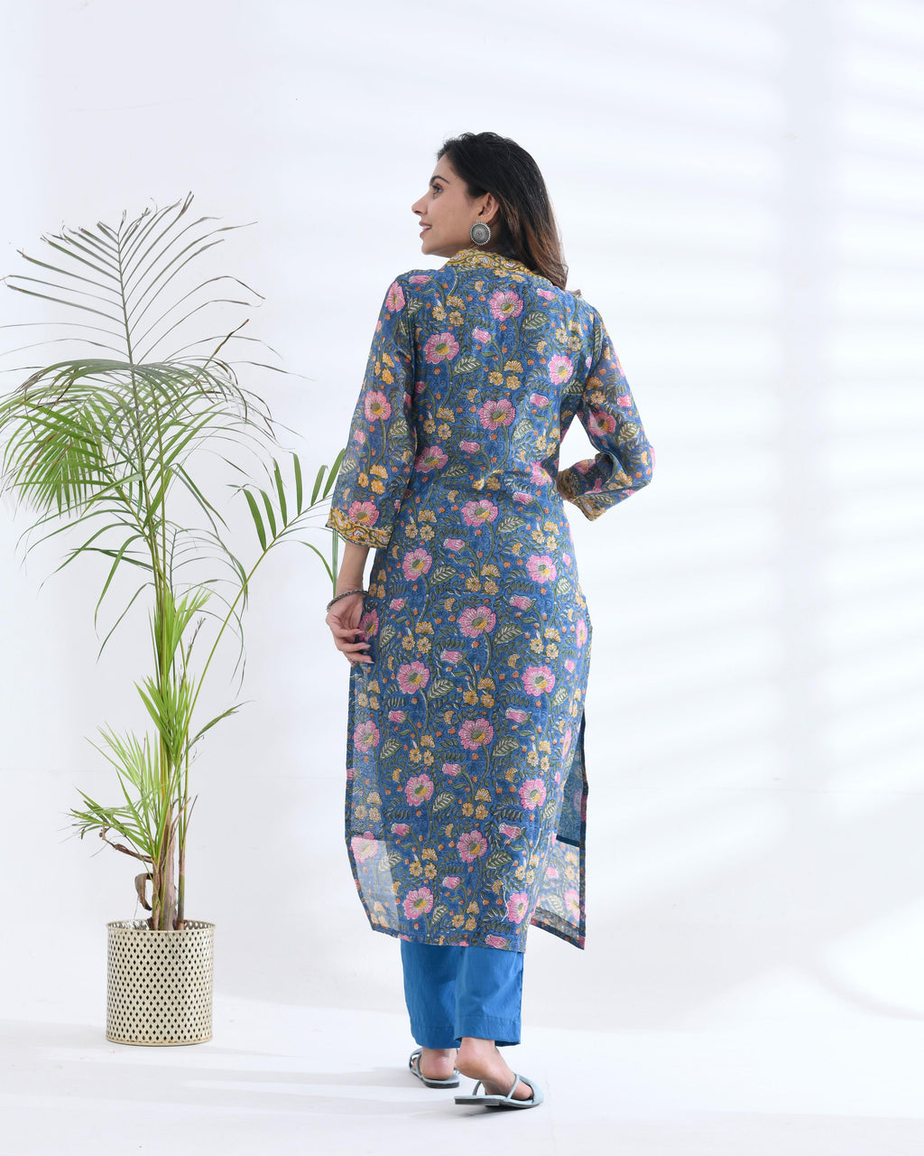 Embroidery  Silk Satrang Suit Set