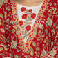 Red Cotton Kurta Suit Set