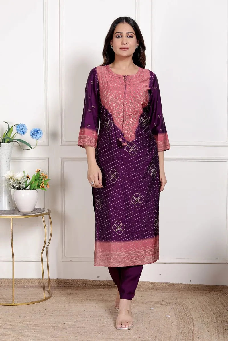 The Royal Purple - Simmer Silk Suit Set