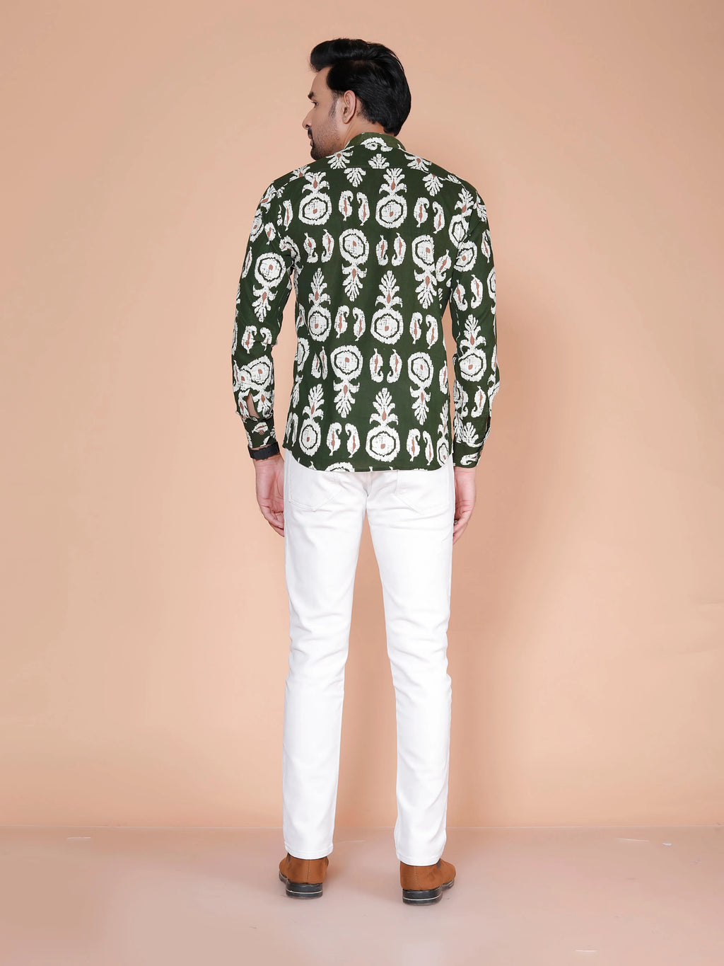 Royal Green Block Print Short Kurta