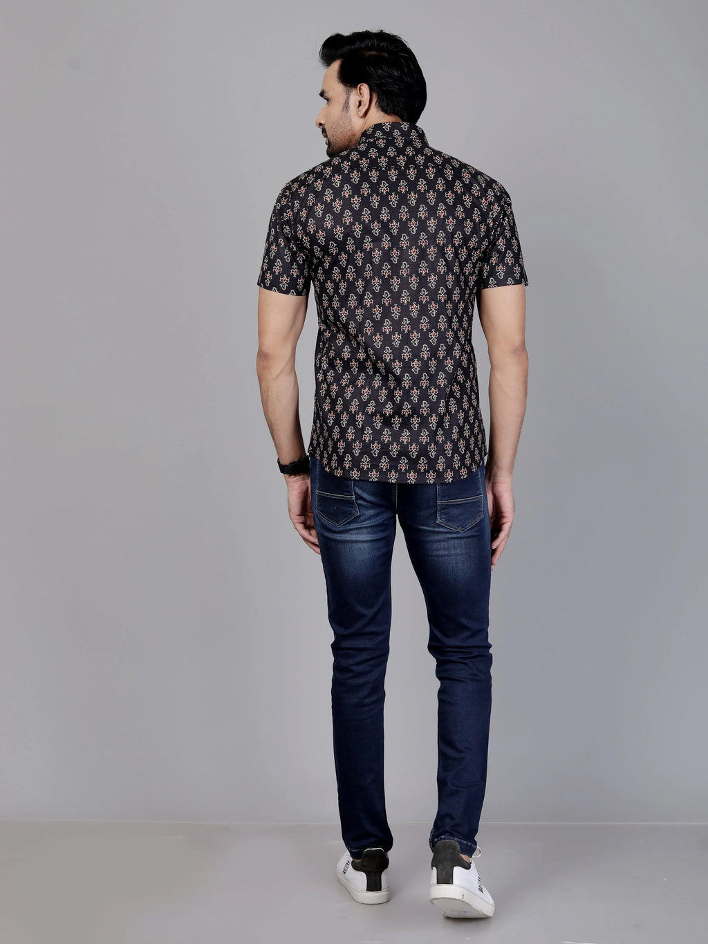 Floral Printed Cotton Shirt For Men