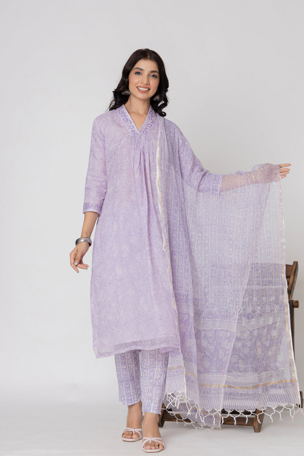 Embroidered Cotton Suit Set
