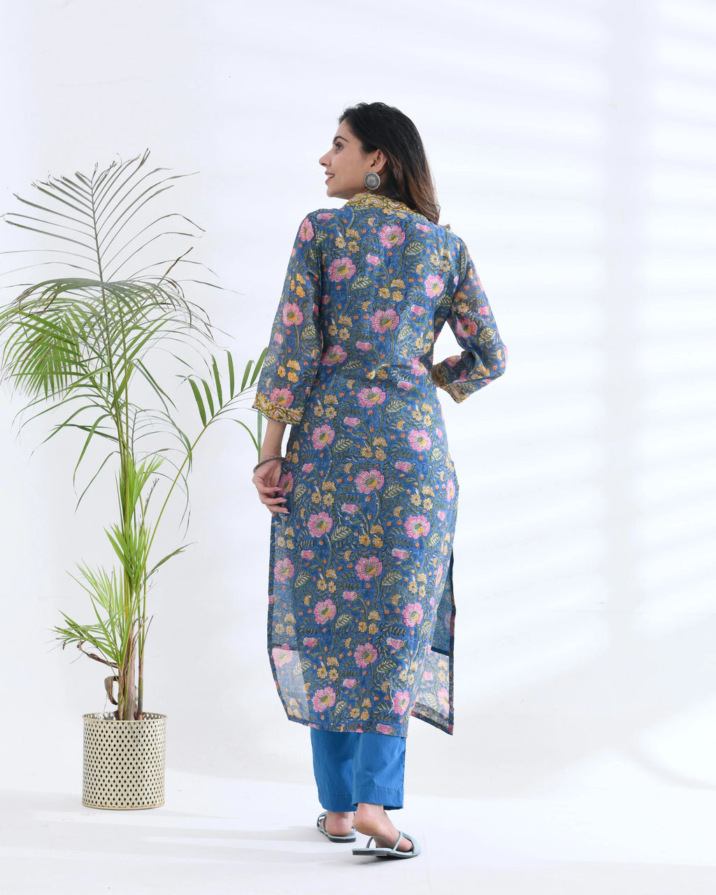 Embroidery  Silk Satrang Suit Set