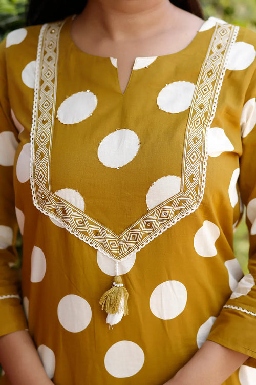 Ambrue Mustard Riwaayat Suit Set