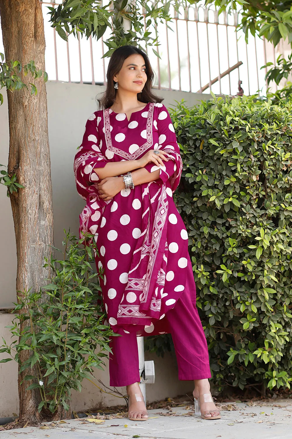 Ambrue Berry Rani Suit Set