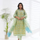 Chanderi Silk Lime Green Embroidered Suit Set