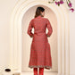 MAHESHWARI SILK EMBROIDERED RED SUIT SET
