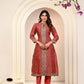MAHESHWARI SILK EMBROIDERED RED SUIT SET