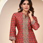 MAHESHWARI SILK EMBROIDERED RED SUIT SET