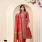 MAHESHWARI SILK EMBROIDERED RED SUIT SET