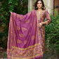 Floral Chanderi Suit Set For Women