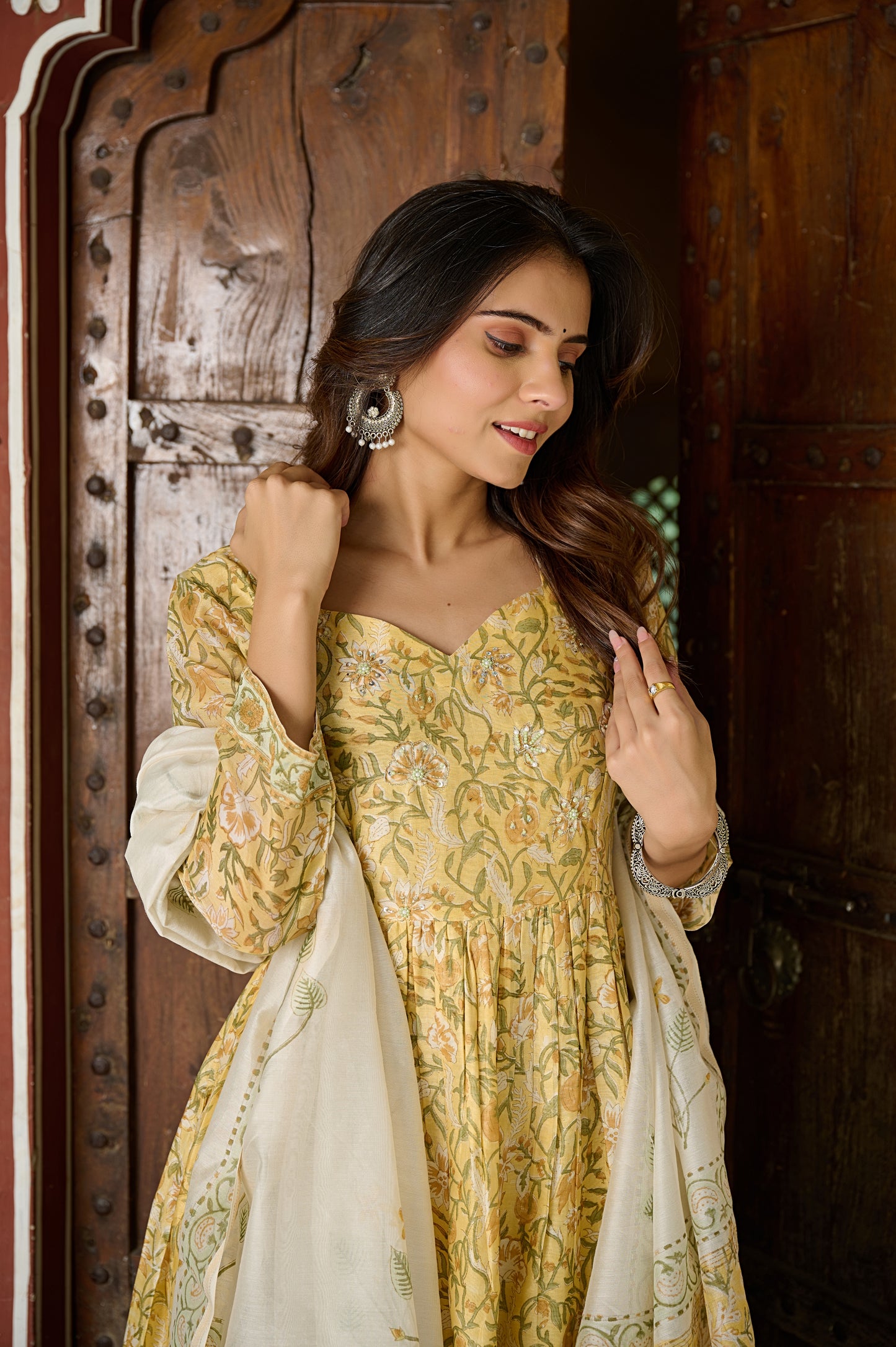 Chanderi Silk - Hand Block Print Suit Set