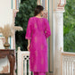 Royal Fuchsia Radiance – Pure Chanderi Silk Handcrafted 3-Piece Suit Set - An Ode to Timeless Indian Grandeur.